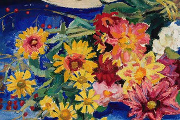 Impressionist painting of flowers