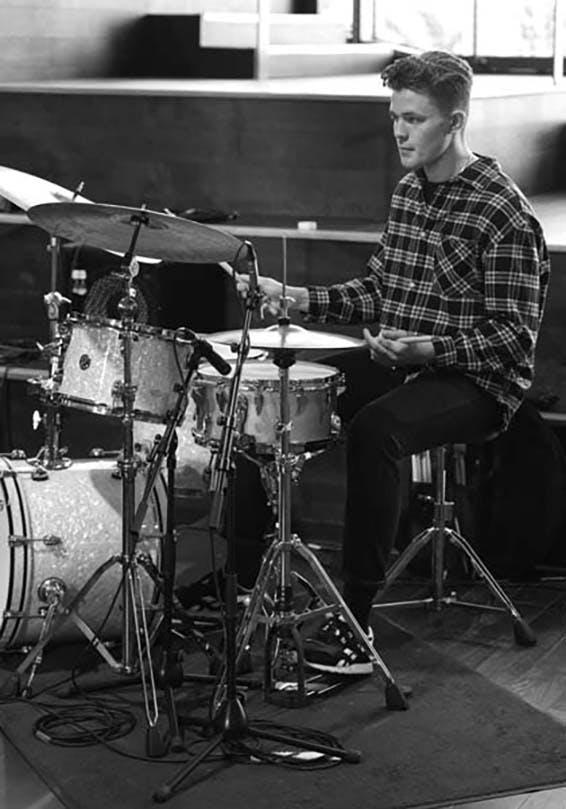Andrew Duncan playing drums