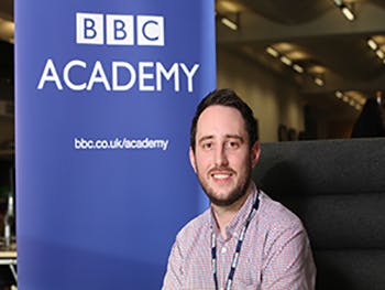 Birmingham City University student and Royal Television Society Technologist of the Year 2019 award winner Lawrence Card