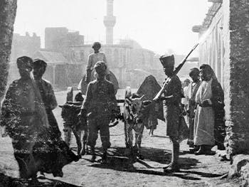 A sepoy guarding a gateway, Baghdad, 1917