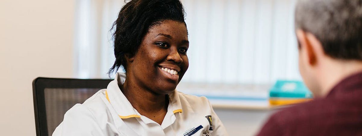 Nursing student smiling