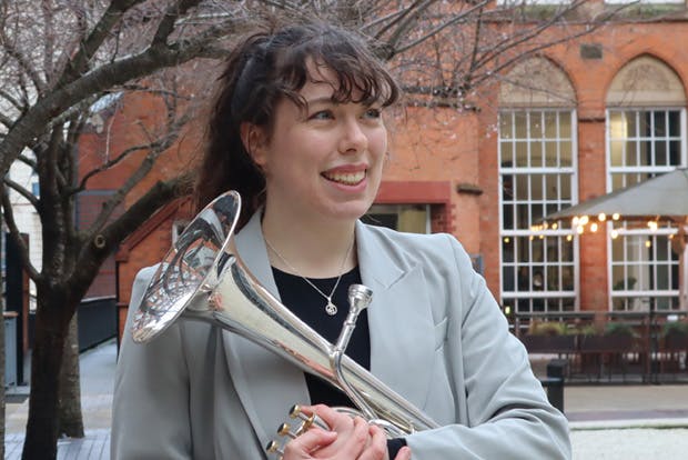 Anabel Voigt with tenor horn