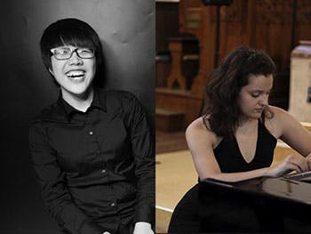 Montage of pianists Yen Lee and Martina Cuevas