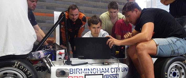 BCU Racing students concentrating