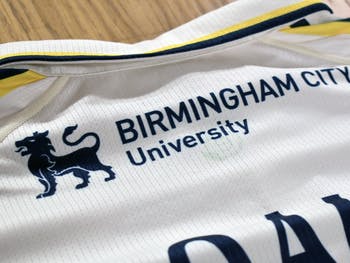 BCU logo on the back of Warwickshire's County Championship shirt