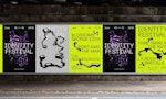 Graphic Design student work - music posters on road tunnel wall for Identity Festival 