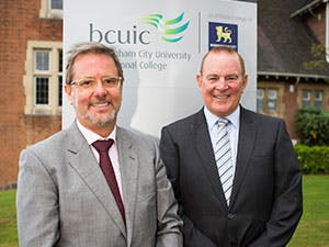 Birmingham City University Vice-Chancellor Cliff Allan with Navitas Group CEO Rod Jones