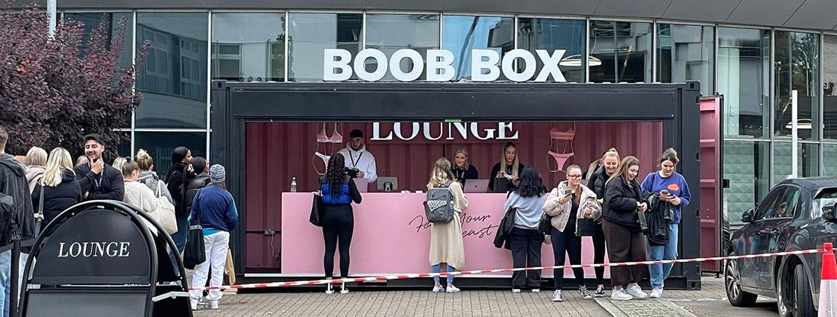 The boob box, by Lounge Underwear, came to Birmingham City University to offer advice, guidance and fittings as part of Breast Cancer Awareness Month.