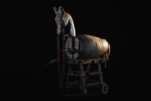Wooden horse used for filmmaking