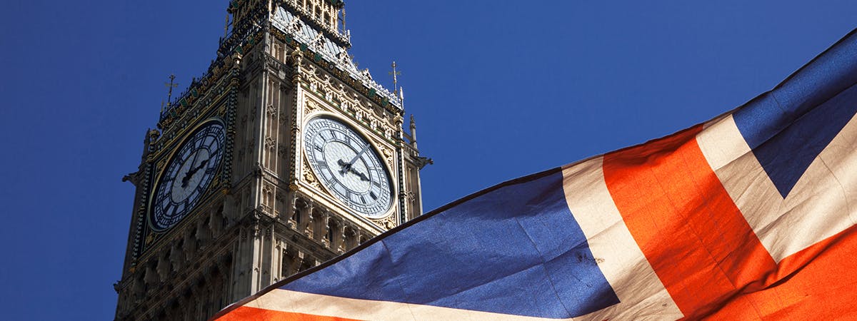 Image of the Great Britain flag by Big Ben