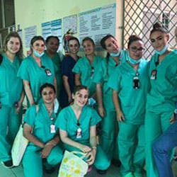 Group of student nurses on go abroad placement.