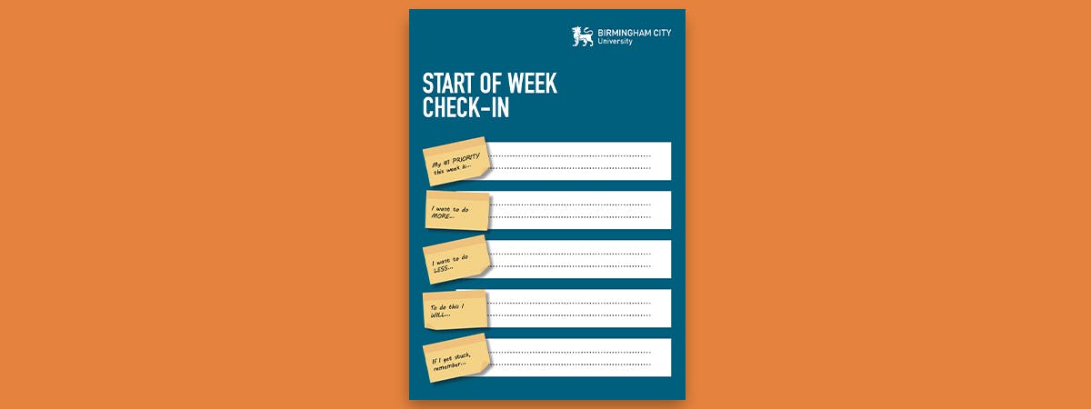 Start of the week check-in print out