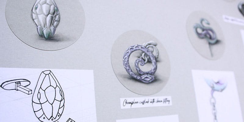 Designs and sketches for cufflink range