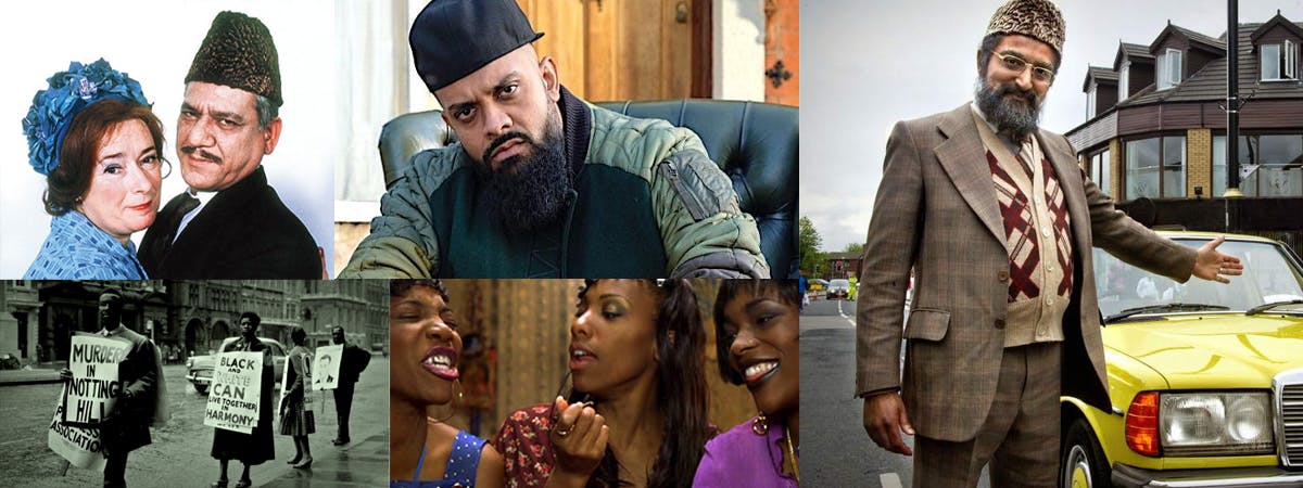 Collage of black british and asian cinema