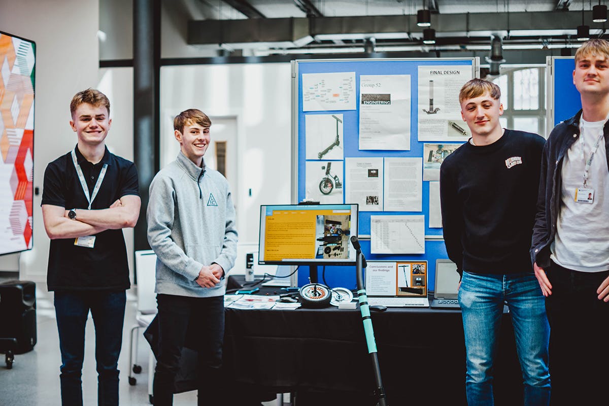 An image of a group of students whose project centred around a smart electronic scooter