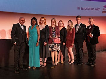 Birmingham City University staff receiving the accolade at the Education Awards.