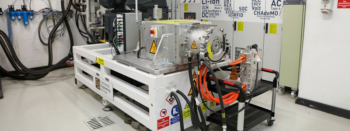 Machinery in the Electronic Vehicle test lab.