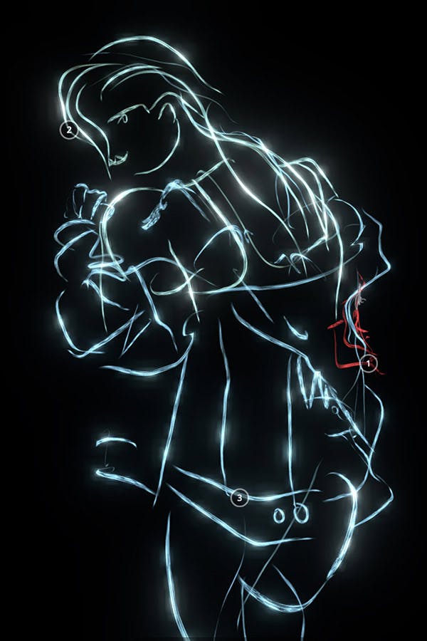 Fashion Imaging shape of a person in lights
