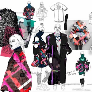 Fabric cut outs on sketched models