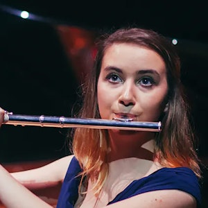 Flautist playing the flute