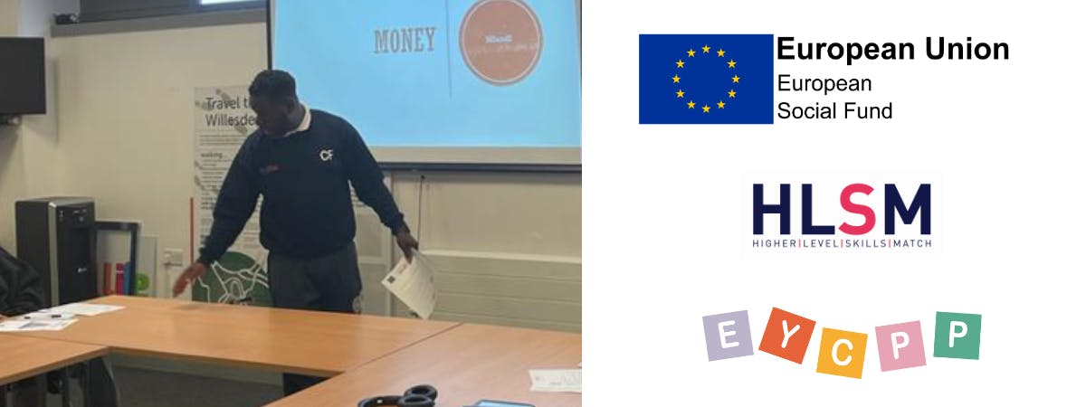 Goal driven workshop with logos of European Union European Social Fund, HLSM, EYCPP