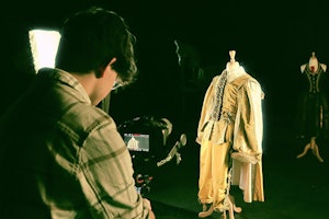 Student camera shooting a costume outfit