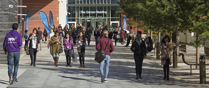 students outside Curzon Building