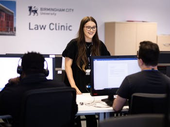 Third-year, BCU School of Law student Lauren Moult volunteering for support Through Court from the BCU Law Clinic. 