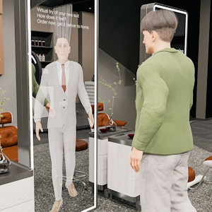 Virtual dressing room mirror