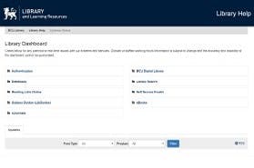 Library dashboard homepage