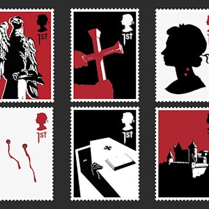 Graphic design student work - Stamps in gothic design showing vampire-related imagery