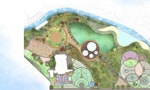 A top down map of a concept for a park