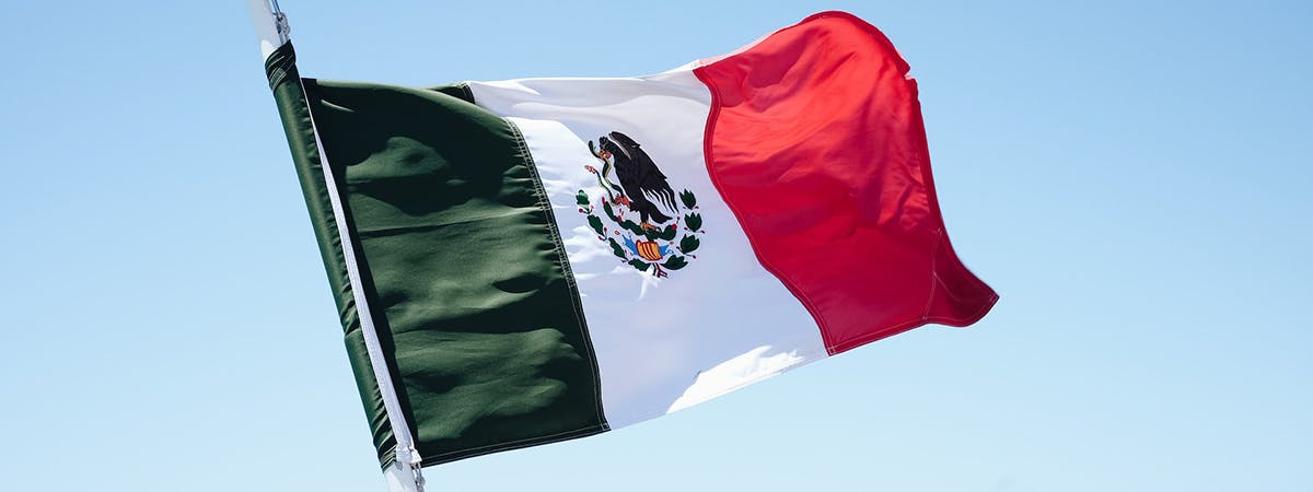 Mexico flag on pole