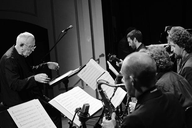 Jazz Composer Mike Gibbs conducting
