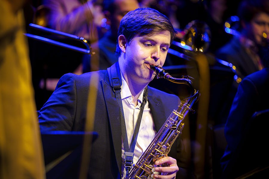 Nathaniel Evans - playing sax