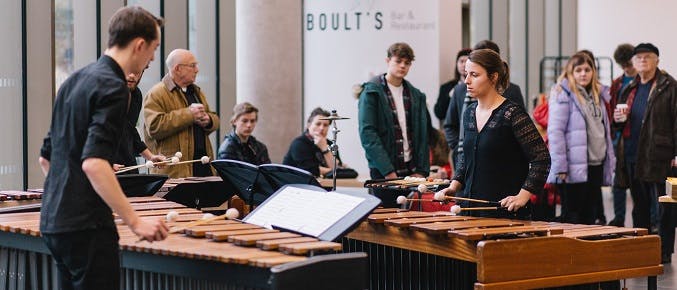Percussion students at Open Day