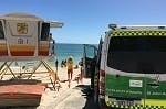 Ben Burnley and Danielle Thornton ambulance spotting on a beach trip