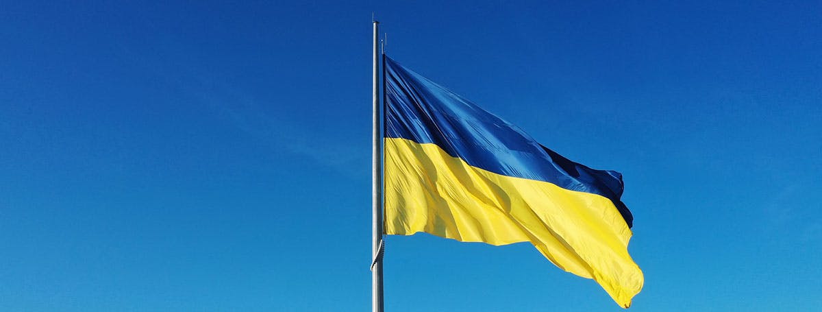 The flag of Ukraine. 