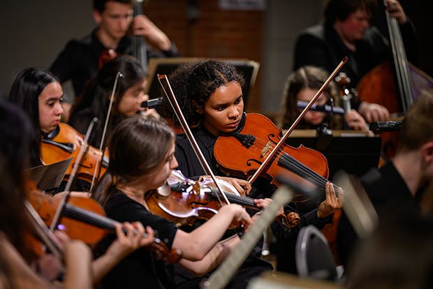 Purcell School Symphony Orchestra string players