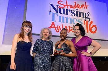 Winners with their Student Nursing Times award