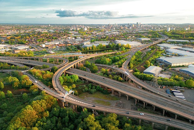 Aerial view of Spaghetti Junction