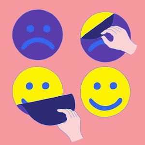 Student work - four emojis from sad to happy