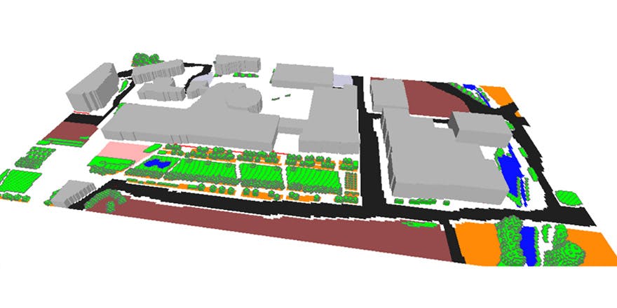 Model of BCU campus using ENVI-met