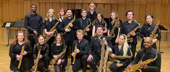 Group of Saxophone musicians at Royal Birmingham Conservatoire
