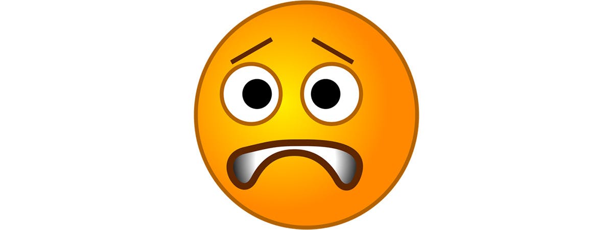 Image of a worried emoji face